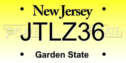 JTLZ36 New Jersey License Plate