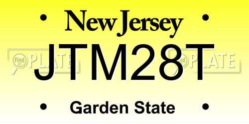 JTM28T New Jersey License Plate