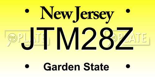 JTM28Z New Jersey License Plate