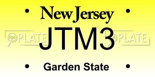 JTM3 New Jersey License Plate