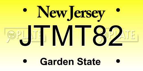JTMT82 New Jersey License Plate