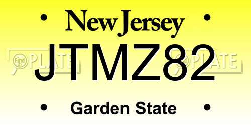 JTMZ82 New Jersey License Plate