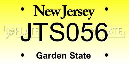 JTS056 New Jersey License Plate