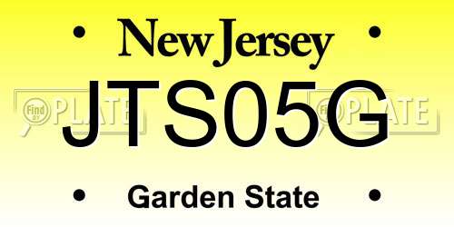 JTS05G New Jersey License Plate
