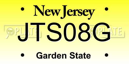 JTS08G New Jersey License Plate