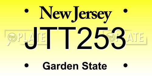 JTT253 New Jersey License Plate