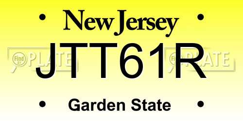 JTT61R New Jersey License Plate