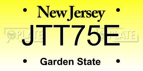 JTT75E New Jersey License Plate