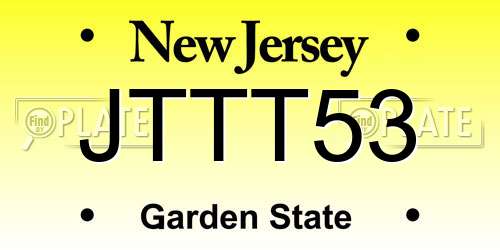 JTTT53 New Jersey License Plate