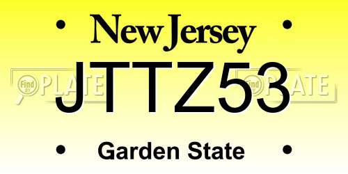 JTTZ53 New Jersey License Plate