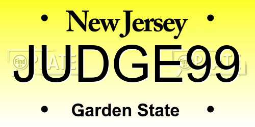 JUDGE99 New Jersey License Plate