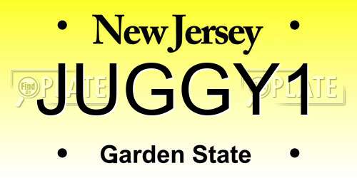JUGGY1 New Jersey License Plate