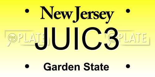 JUIC3 New Jersey License Plate