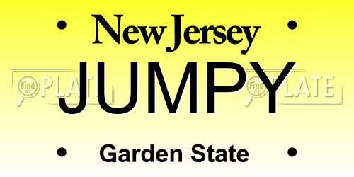 JUMPY New Jersey License Plate