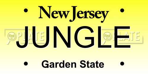 JUNGLE New Jersey License Plate