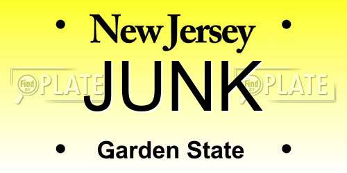 JUNK New Jersey License Plate