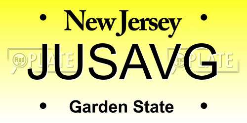 JUSAVG New Jersey License Plate