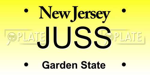 JUSS New Jersey License Plate