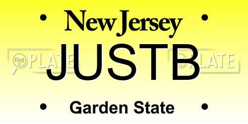 JUSTB New Jersey License Plate