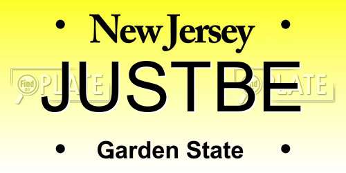 JUSTBE New Jersey License Plate