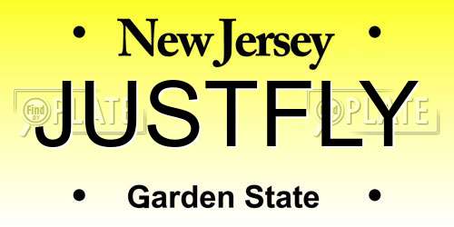 JUSTFLY New Jersey License Plate