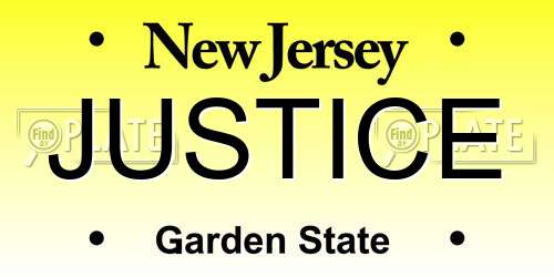 JUSTICE New Jersey License Plate