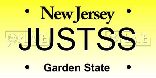 JUSTSS New Jersey License Plate