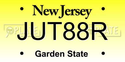 JUT88R New Jersey License Plate