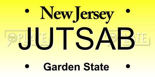 JUTSAB New Jersey License Plate