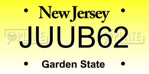 JUUB62 New Jersey License Plate