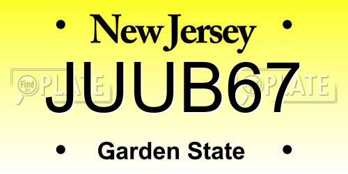 JUUB67 New Jersey License Plate