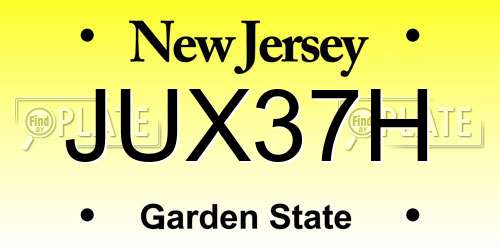 JUX37H New Jersey License Plate