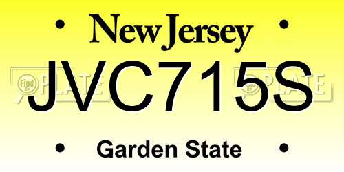 JVC715S New Jersey License Plate