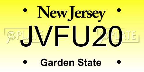 JVFU20 New Jersey License Plate