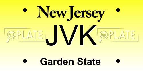 JVK New Jersey License Plate