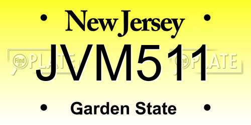 JVM511 New Jersey License Plate