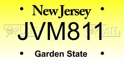 JVM811 New Jersey License Plate