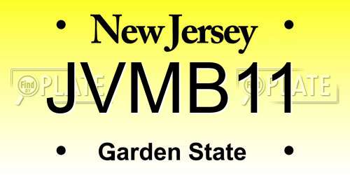 JVMB11 New Jersey License Plate