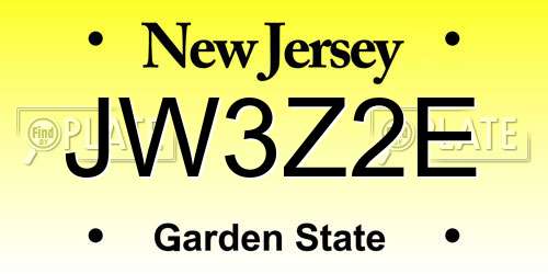 JW3Z2E New Jersey License Plate