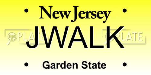 JWALK New Jersey License Plate