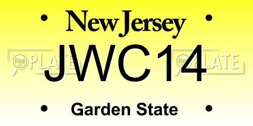 JWC14 New Jersey License Plate