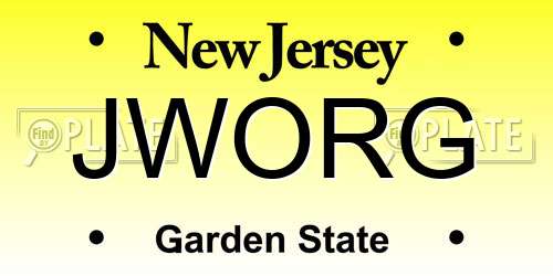JWORG New Jersey License Plate