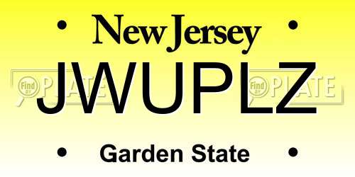 JWUPLZ New Jersey License Plate