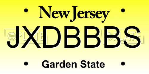 JXDBBBS New Jersey License Plate