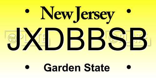 JXDBBSB New Jersey License Plate