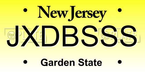 JXDBSSS New Jersey License Plate