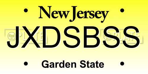 JXDSBSS New Jersey License Plate