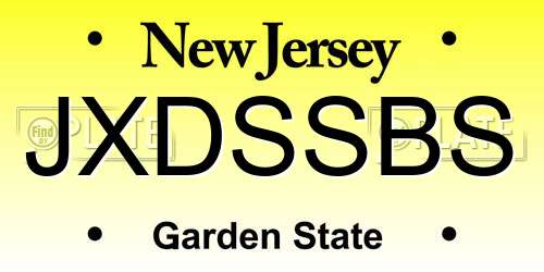 JXDSSBS New Jersey License Plate