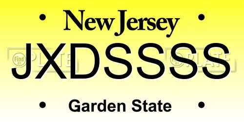 JXDSSSS New Jersey License Plate