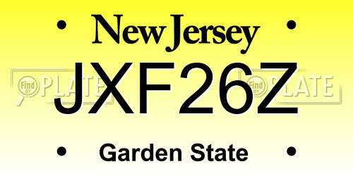 JXF26Z New Jersey License Plate